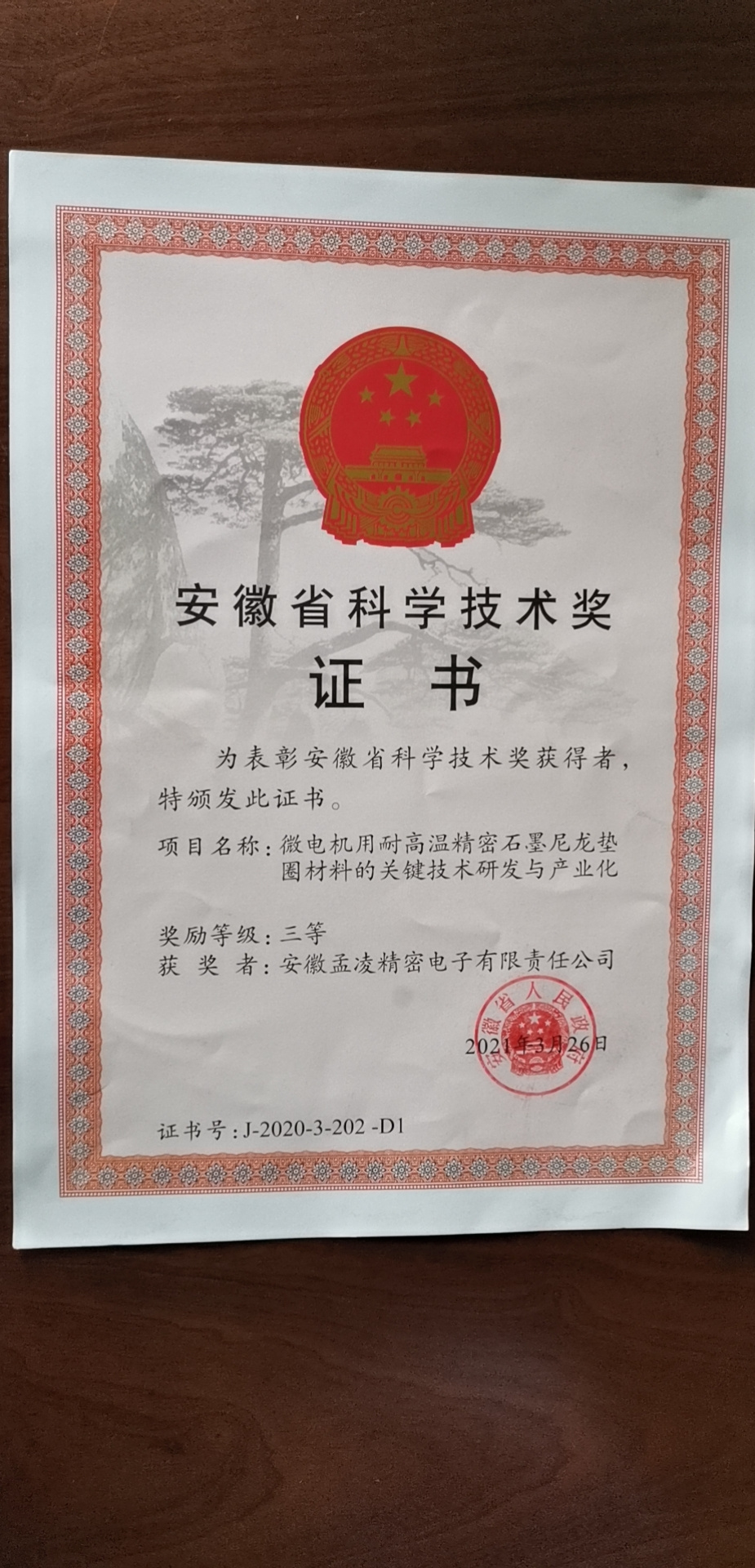 安徽省科技進步獎